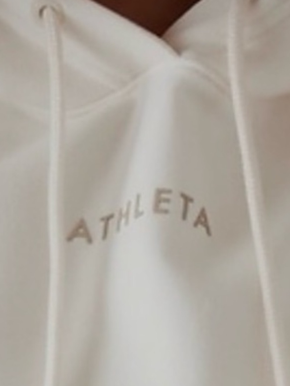 Athleta Cream Hoodie L Athleisure Sweatshirt Cozy Quiet Luxury clean girl travel - Picture 4 of 6